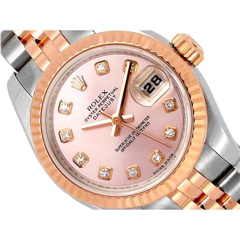 rolex 26mm rose gold & stainless date just|26mm Rolex women's.